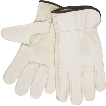Mcr Safety Drivers Gloves, Leather, White, M 3215M